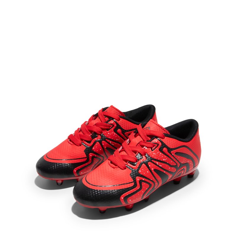 Burudani Kids Lightweight Soccer Shoes, Red/Black/Silver — Size 12 (Variation: 12 Little Kid)