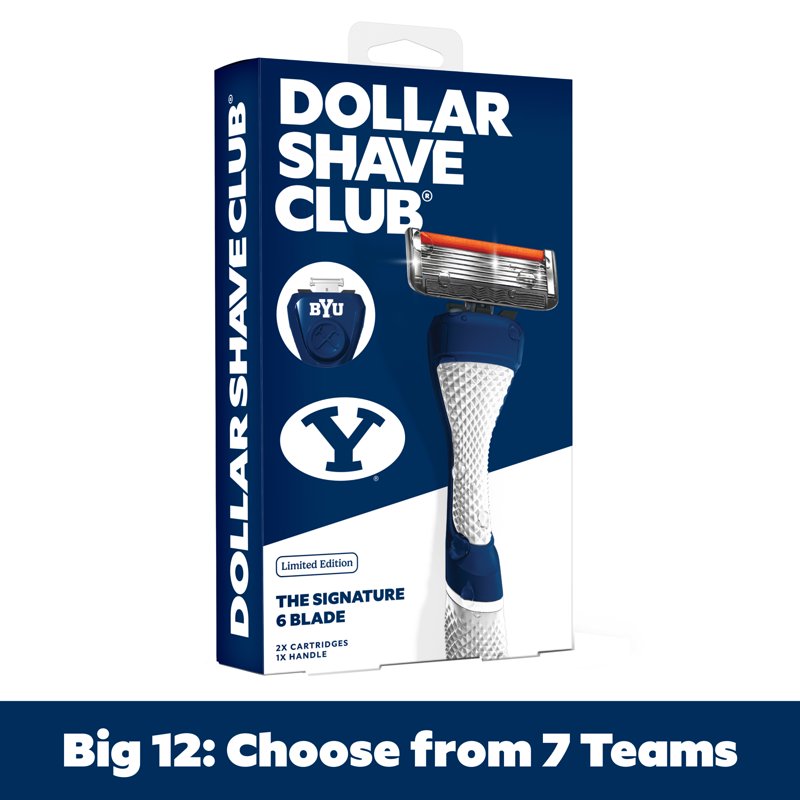 College Shaving Kit with 6-Blade Razors and Handle - Multiple Colors