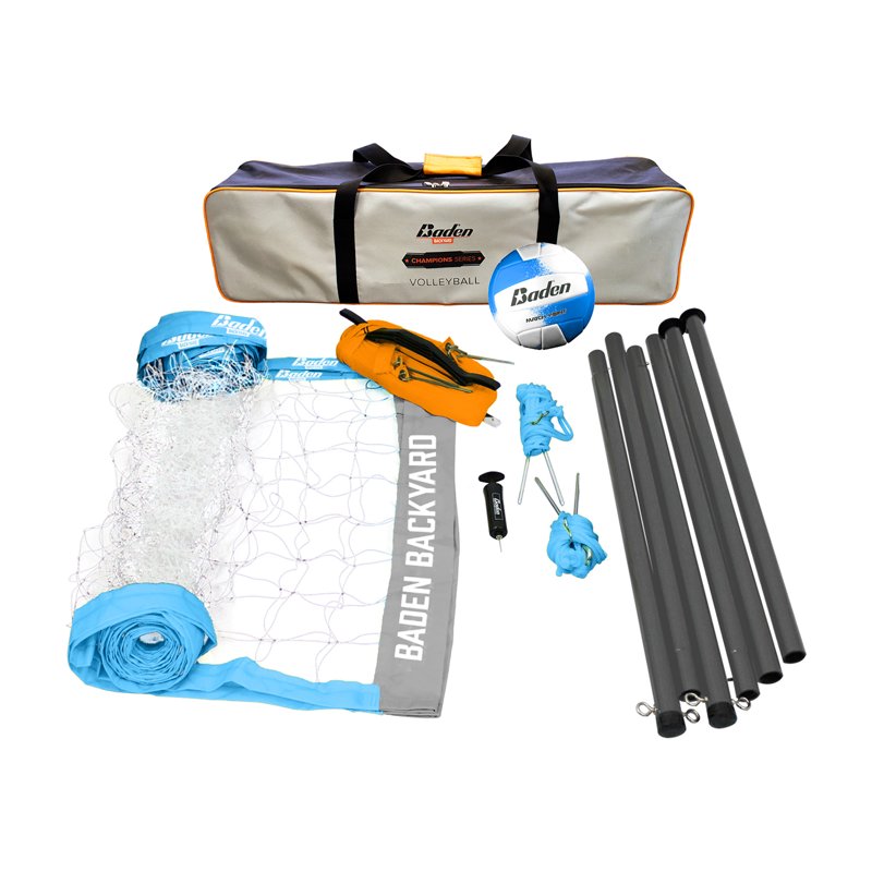 Outdoor Volleyball Net System with Ball, Poles, and Carry Bag