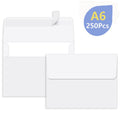 White Envelopes for Invitations and Photos - Self-Sealing A6 Pack of 250