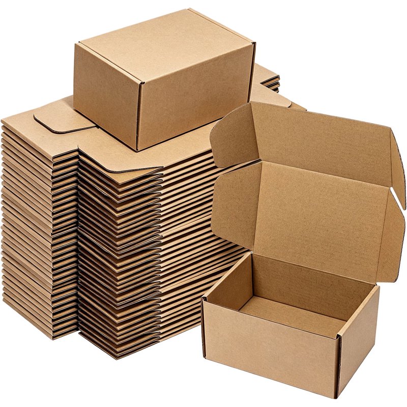 Small Shipping Boxes 25 Pack - 6x4x3 Inch Corrugated Cardboard Mailers for Packaging
