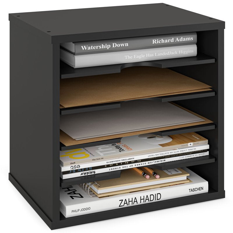 5-Tier Desk File Organizer with Mail Sorter and Storage Compartments