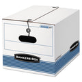 Medium-Duty Storage File Boxes - 12.25 x 16 x 11 Inches, White/Blue, 4 Pack