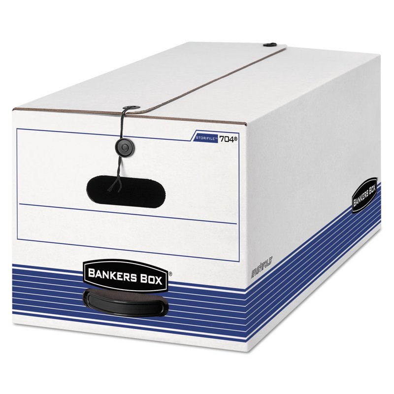 Medium-Duty Storage Boxes for Letter Files White Blue 12.25 x 24.13 x 10.75 in - 4 Pack