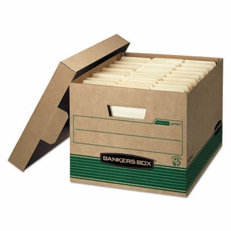 12 Pack Medium-Duty File Storage Boxes with Lift-Off Lid - Recycled Cardboard