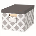 Decorative Letter and Legal File Box Set - Grey Diamond Design, 3-Pack