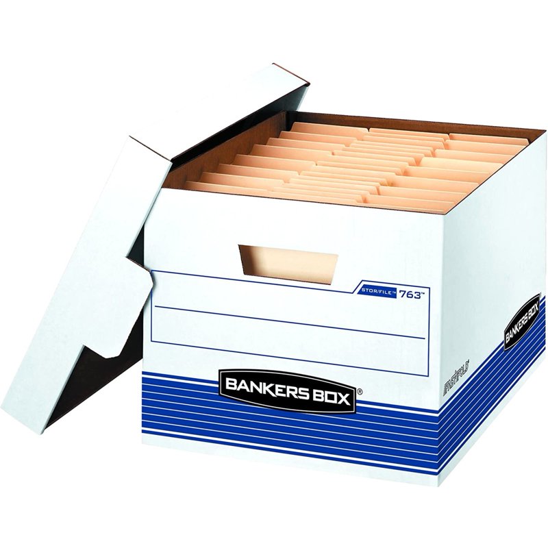 30 Pack Medium-Duty File Storage Boxes with Lift-Off Lid - Office & Home Organization