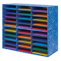 Classroom Literature Organizer with 30 Compartments - Blue, 28.5 x 12.375 Inches