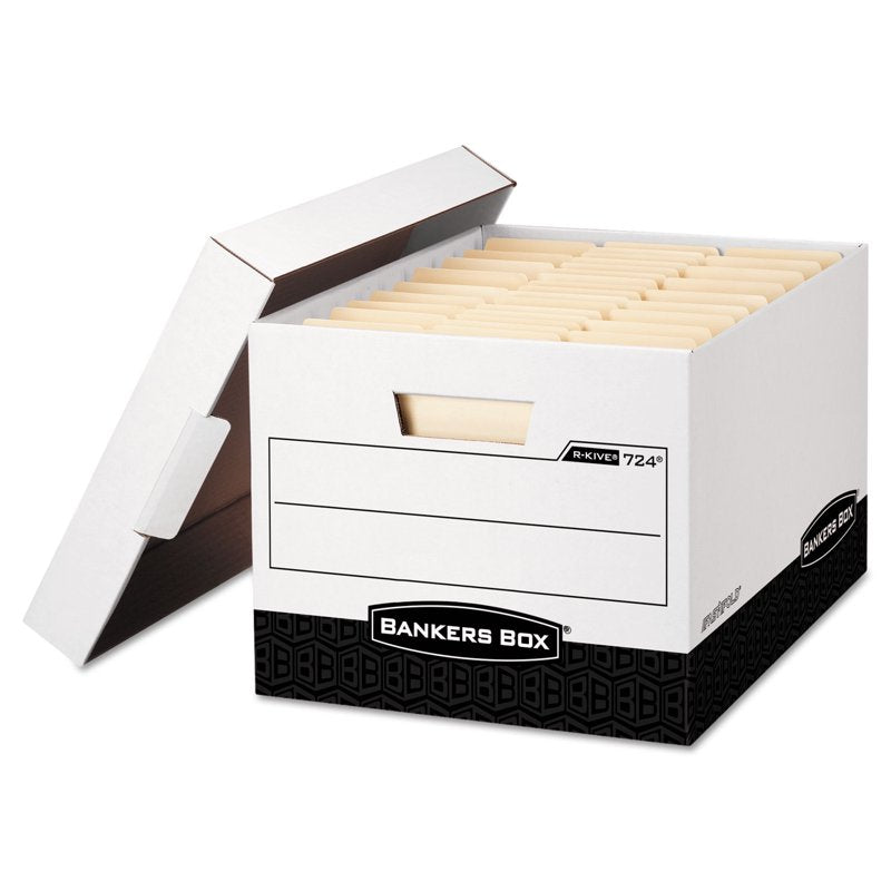 Heavy-Duty File Storage Boxes with Lift-Off Lid - 12 Pack