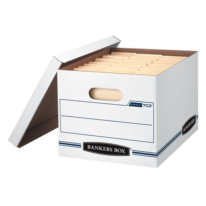 Letter & Legal Size Storage Box Pack of 4 White Office Organization