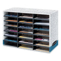 Literature Sorter Organizer with 21 Compartments - Corrugated Cardboard, Dove Grey