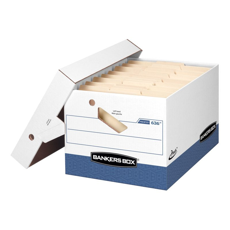 Bankers Box Presto Heavy-Duty Storage Boxes with Locking Lift-Off Lids, Letter/Legal Size