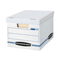 Stackable File Storage Boxes with Lift-Off Lid - White 6 Pack