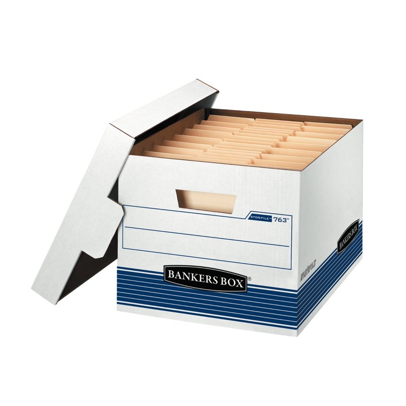 Medium-Duty File Storage Box - Letter & Legal Size, White 3 Pack