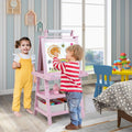 Kids Art Easel with Drawing Board & Paper Roll - 3-in-1 Double-Sided Craft Station for Study & Play
