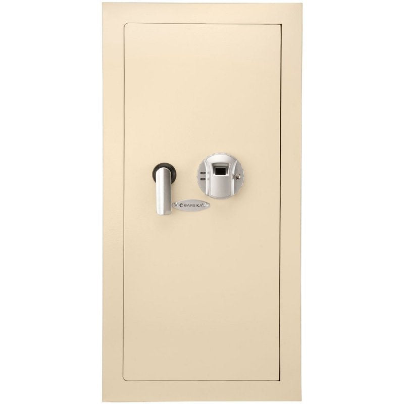 Large Biometric Wall Safe 0.82 Cu Ft Beige Security Safe with Fingerprint