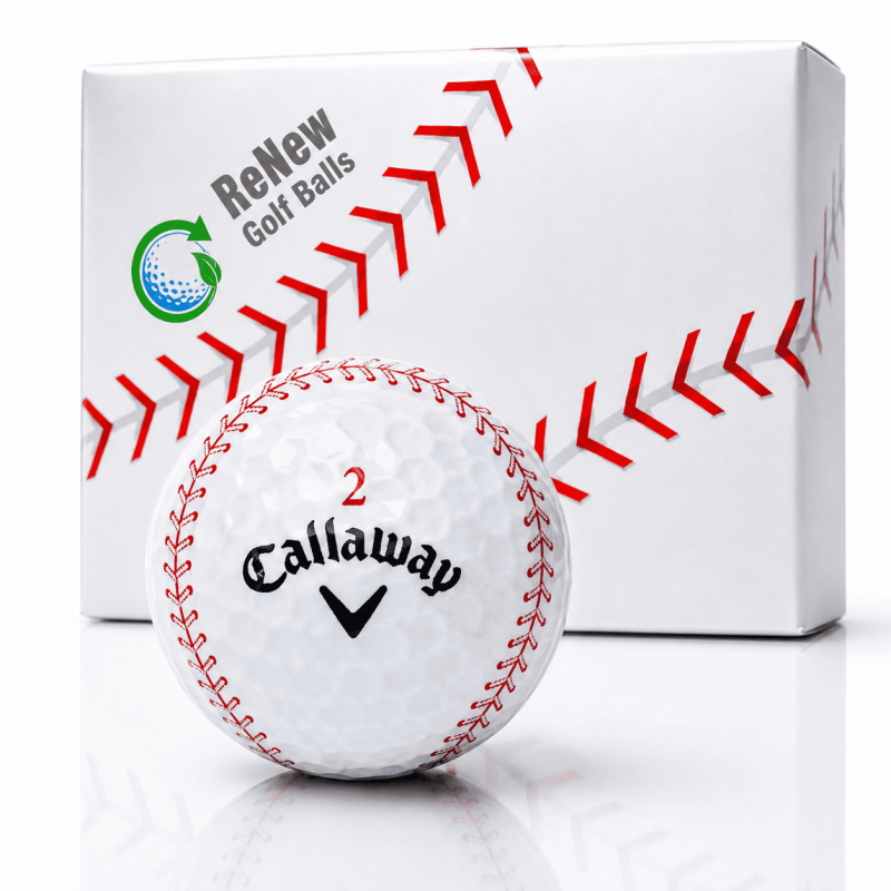 Refinished Callaway Chrome Soft Golf Balls 12 Pack with Baseball Design