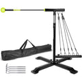 Baseball Softball Swing Trainer with Adjustable Height & Elasticity Bands - All Ages Training Equipment