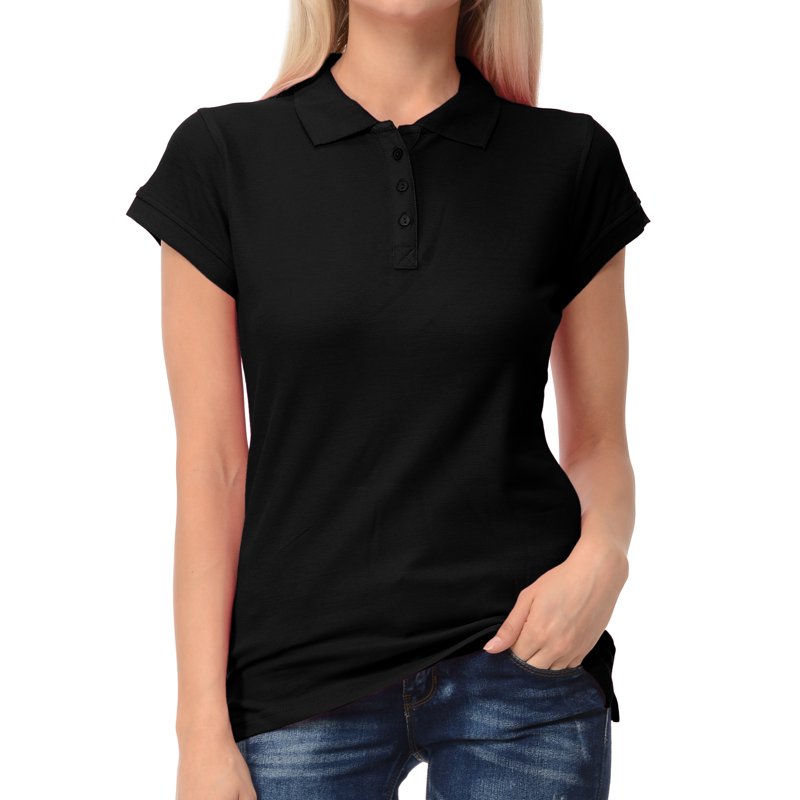 Women's Slim Fit Short Sleeve Polo Shirt - 100% Cotton Casual Top
