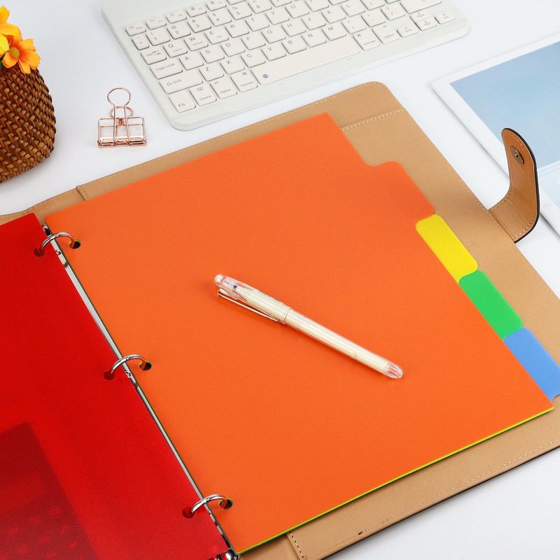 Multicolor 3-Ring Binder with Waterproof Divider Set - Letter Size Office Organizer