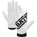 Double Threat Football Receiver Gloves - White/White, Padded, Snug Fit