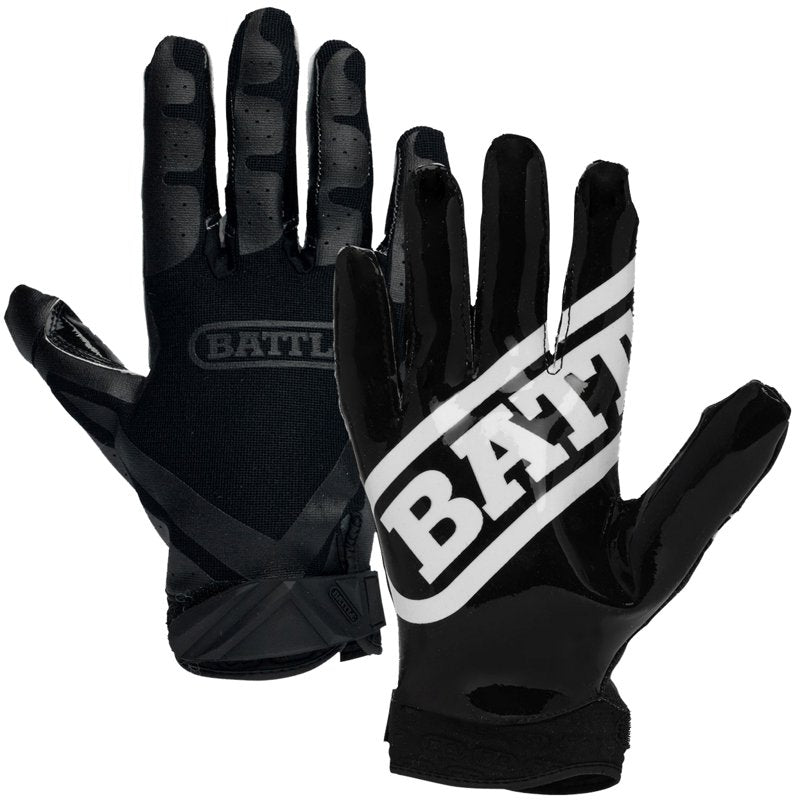 Youth Football Receiver Gloves Double Threat Tackified Grip Black