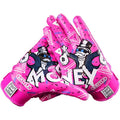 Adult Football Receiver Gloves Pink Large Reinforced Tackle Tackified Gripping