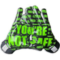 American Football Gloves - Adult Large Neon Green Football Receiver Gloves