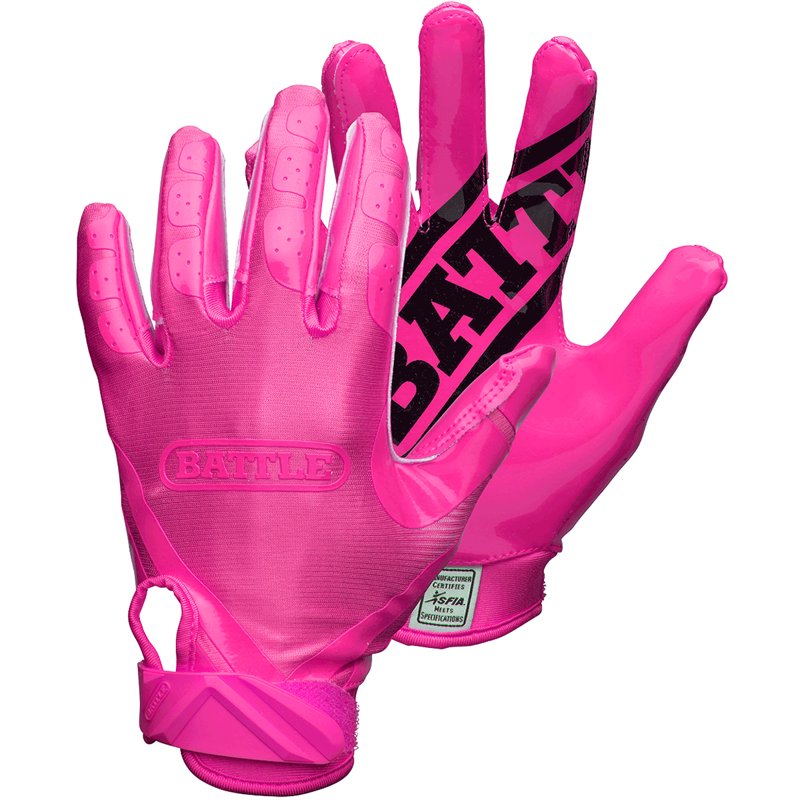 Youth DoubleThreat Football Gloves - Pink UltraTack Performance Sports Gear