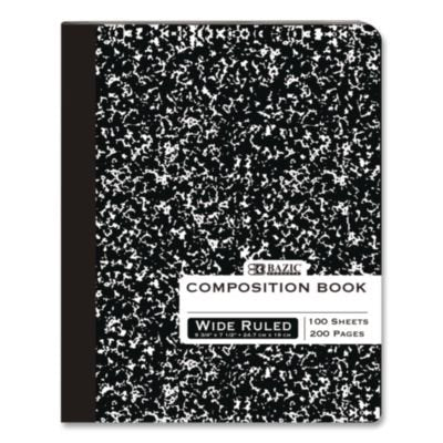 Composition Books Wide/Legal Rule Black Marble Cover 100 Sheets