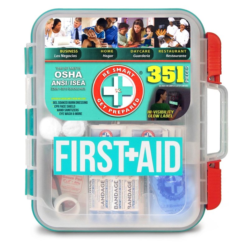 First Aid Kit 351 Pieces - Emergency Medical Supplies for Home & Work
