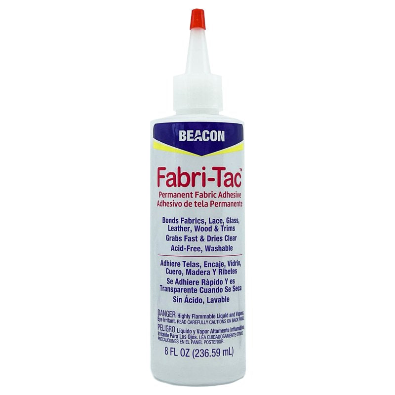Fabric Glue - Quick Dry Permanent Clear Adhesive for Fabric, Wood & Leather 8oz