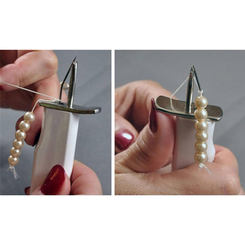 Bead Knotting Tool for Jewelry Making - Pearl & Bead Knotter, White