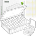 Clear Plastic Bead Organizer Boxes with Labels - Craft Storage Set for Jewelry, Beads, DIY Projects