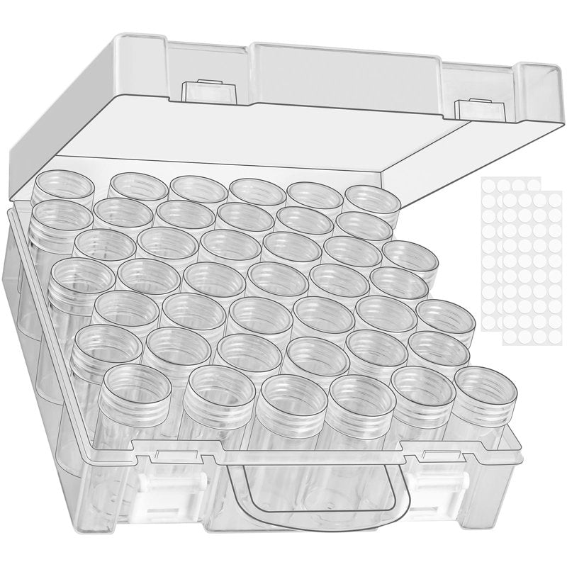 Bead Organizer with 42 Grid Storage Compartments for Jewelry and Craft Supplies