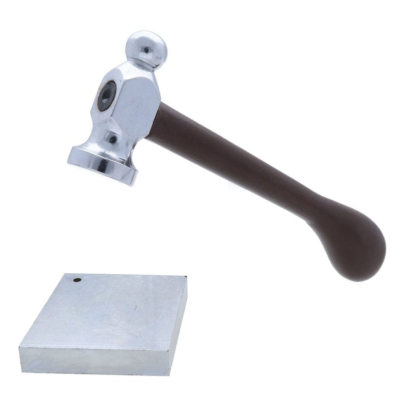 Jewelry Making Chasing Hammer & Steel Bench Block Set - Metalworking Tools