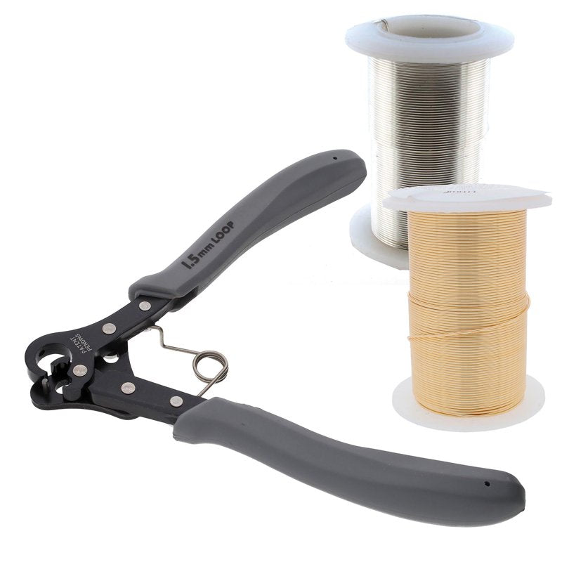 Jewelry Looper Kit with 1-Step Pliers & Tarnish-Resistant Wire Spools - Create Consistent Loops