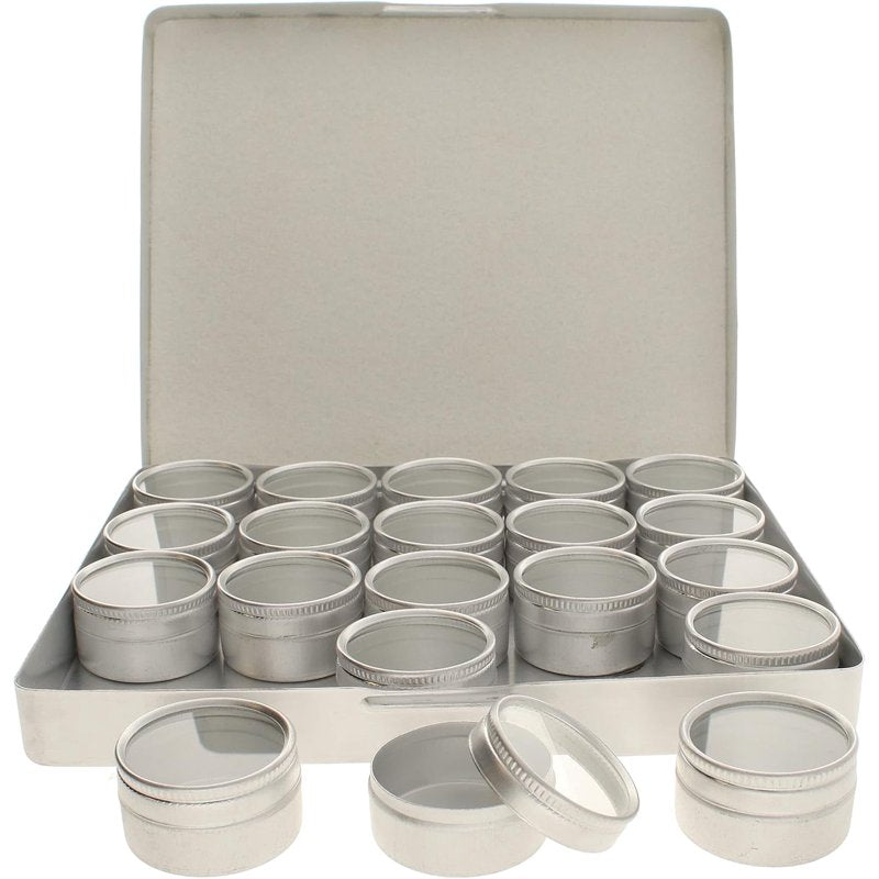 Craft Storage Box with 20 Aluminum Compartments for Beads & DIY Supplies