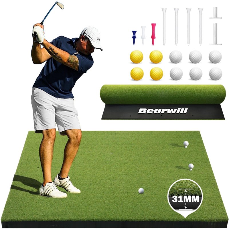 Bearwill Golf Mat 5ft x 4ft Practice Hitting Mat - 31mm High-Density Turf