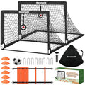 4x3 ft Kids Soccer Goal Set - Portable Pop-Up Goals with Ball, Cones, Ladder & Targets (2 Pack)