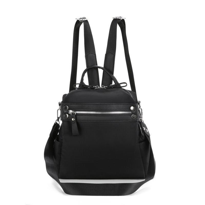 Women's Nylon Backpack with Multiple Pockets - Large Capacity, Adjustable Straps