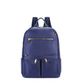 Navy Nylon Dome Backpack with Front Pockets - Medium Size, Adjustable Straps
