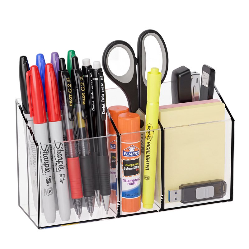 Magnetic Pen Holder with 4 Compartments for Whiteboards & Fridges