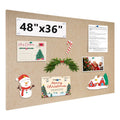 Foldable Felt Bulletin Board with Self-Adhesive Tape - 48x36 or 60x36 Inches, Decorative Cork Notice Pin Board for Office, School, Home