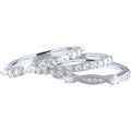 Simulated Diamond Stackable Rings in Sterling Silver - Adjustable Sizes
