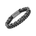 Men's Stainless Steel Gunmetal Tone Stackable Bracelet - Gift-Ready
