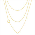 Initial Necklace Set in 14K Gold Flash Plated Brass with Cubic Zirconia - Multiple Letters
