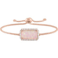 Sterling Silver Plated Gold Flash Opal CZ Bracelet Adjustable Jewelry Gift