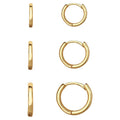 Women's Graduated Hoop Earrings Set - 14kt Gold Flash Plated Brass, Multiple Sizes
