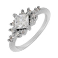 Women's Silver Engagement Ring with AAA Cubic Zirconia Size 6